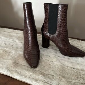 Donald J. Pliner Brown Snake Print Ankle Boots